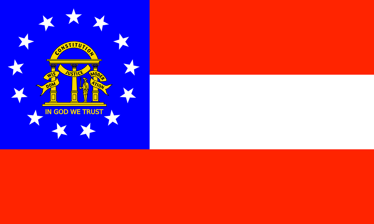 Georgia Flag State America Us Usa